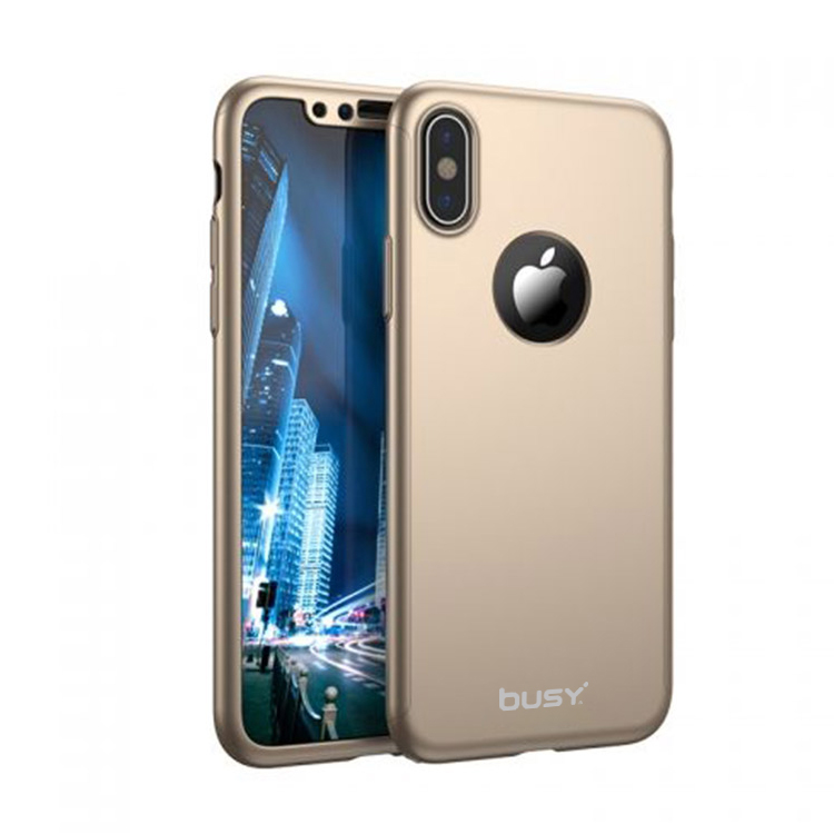 iPhone X 360° Protection PC Case - Gold