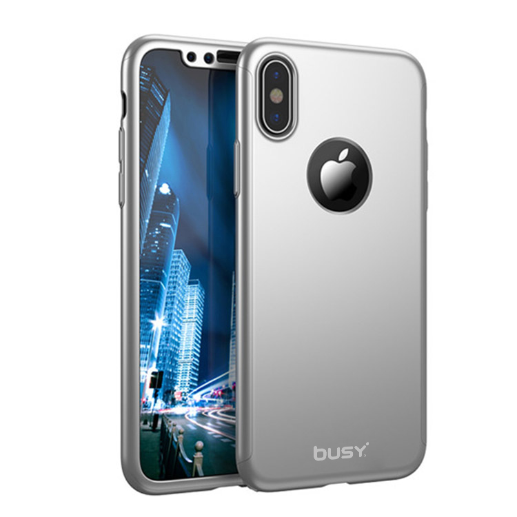 iPhone X 360° Protection PC Case - Silver
