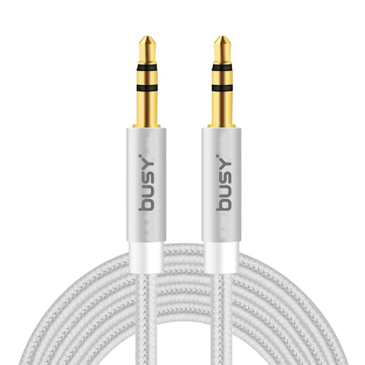 Busy® Aux cable 1m silver (jack to jack)-50709