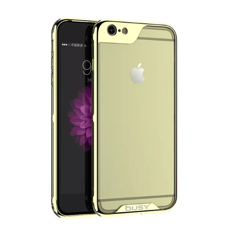 iPhone 6 Electroplate PC frame+TPU Back Cover - Gold