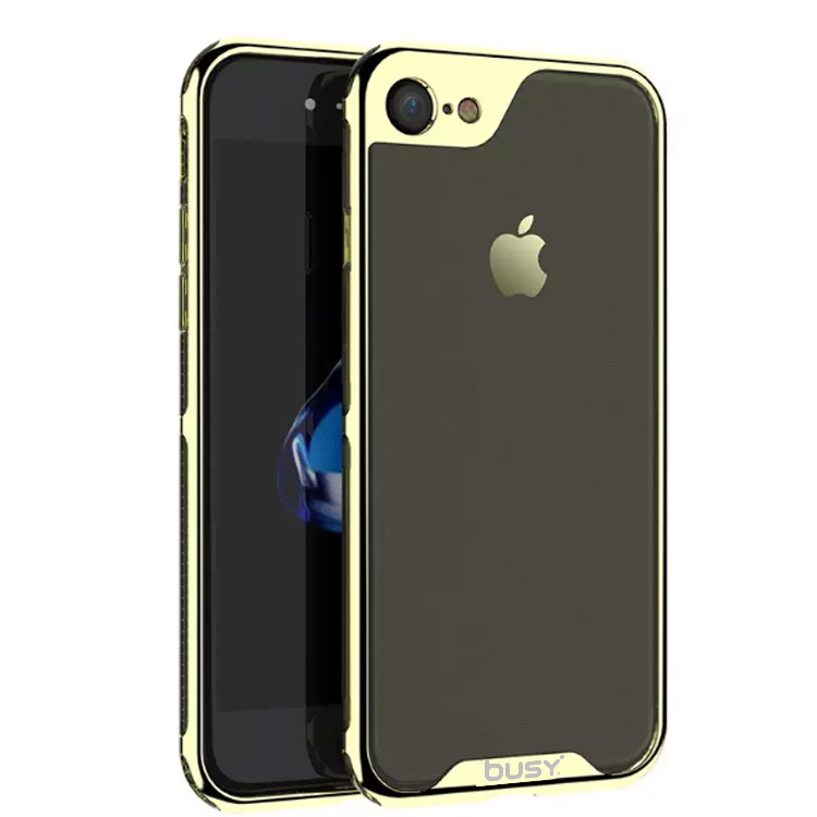 iPhone 7/8 Electroplate PC frame+TPU Back Cover - Gold