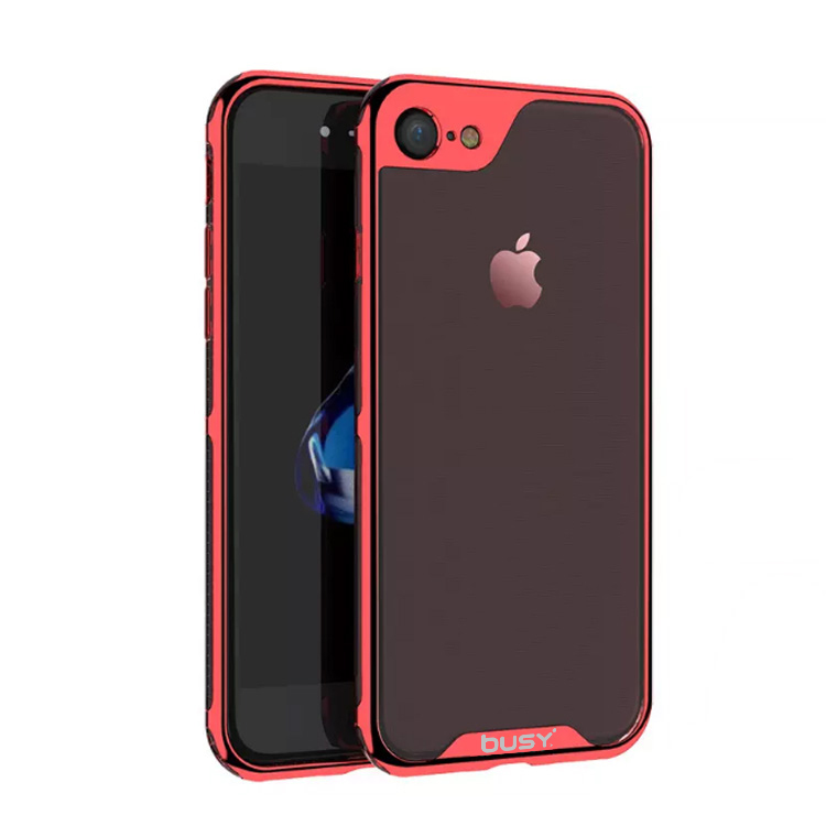 iPhone 7/8 Electroplate PC frame+TPU Back Cover - Red