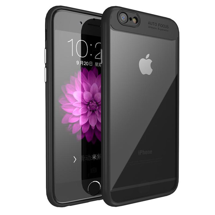 iPhone 6/6s Plus TPU Frame + Transparent PC Case - Black
