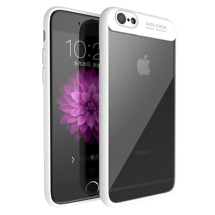 iPhone 6/6s Plus TPU Frame + Transparent PC Case - White