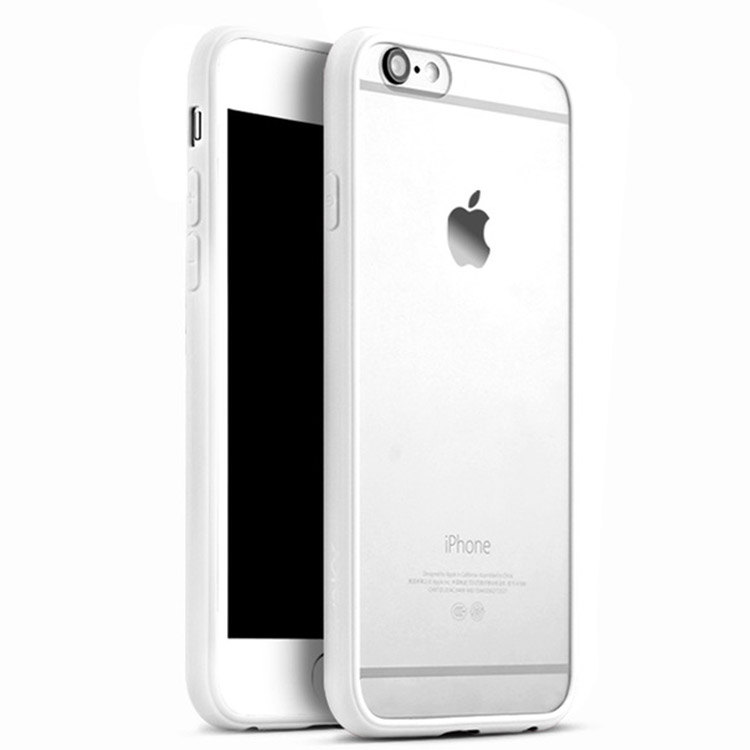 iPhone 6/6s TPU Frame + Transparent PC Case - White