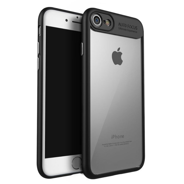 iPhone 7/8 TPU Frame + Transparent PC Case - Black