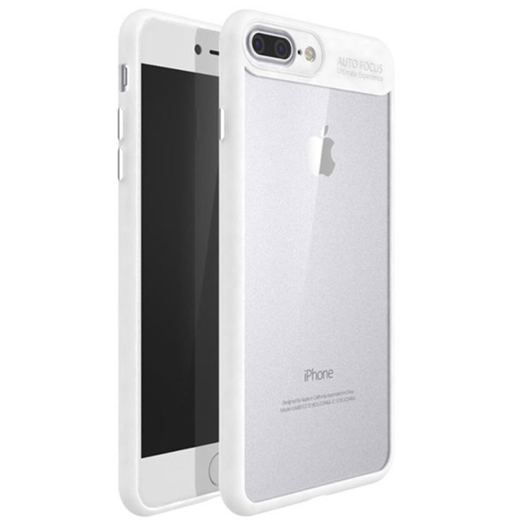 iPhone 7/8 Plus TPU Frame + Transparent PC Case - White