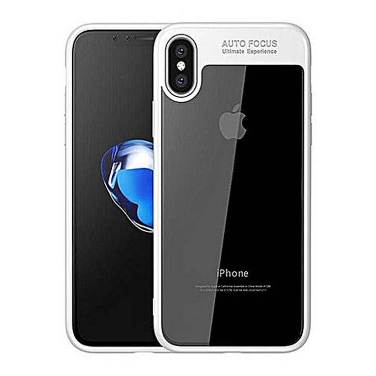 iPhone X TPU Frame + Transparent PC Case - White