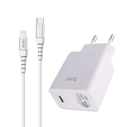 Busy® PD Charger 18W with MFI Lightning cable- 50715