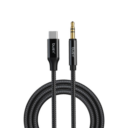 Busy® Aux cable 1.2m silver (jack to type-c)-051069