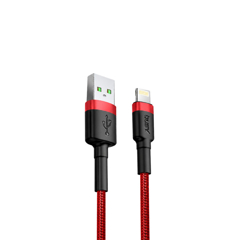 Busy® Lightning (non MFI) Nylon Braided 2.0m- 506984 red